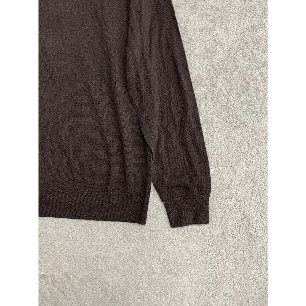 Banana Republic Men's L Merino Wool Crewneck Sweater Brown Lightweight h1877